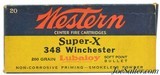 Early Western Super-X 348 Winchester Lubaloy 200 Grain Ammo Mid 1930's Full Box - 1 of 7