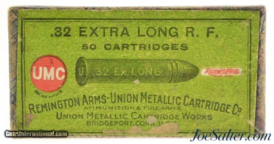 Excellent Sealed! Box 32 Extra Long Rim Fire Black Powder Ammunition - Rare Box