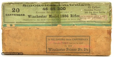 Rare Smokeless 45-85 WCF Express Ammo w/ overstamp For the 1886