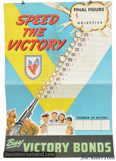 Scarce Original WWII Canadian Buy Victory Bond "Speed The Victory" Poster