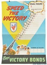 Scarce Original WWII Canadian Buy Victory Bond "Speed The Victory" Poster - 1 of 5