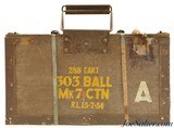 Scarce Full Wood Crate 303 British Ammo Mark 7 Dated 1954 288 Rounds - 2 of 4