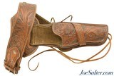 J. Nunez Mexican Tooled Leather Gun Belt Rig 22 Cal Right Hand Size 38 - 1 of 6