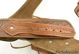 J. Nunez Mexican Tooled Leather Gun Belt Rig 22 Cal Right Hand Size 38 - 4 of 6