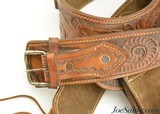J. Nunez Mexican Tooled Leather Gun Belt Rig 22 Cal Right Hand Size 38 - 3 of 6