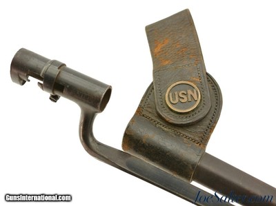 Scarce US Navy Marked Trapdoor Socket Bayonet & Scabbard USN Span-Am War