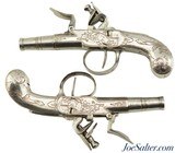 Beautiful Pair of All-Metal 18th Century Flintlock Pistols by G. Devillers of Liege