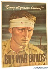 Original WWII Poster "Doing all you can brother?" 1943 War Bonds - 1 of 9
