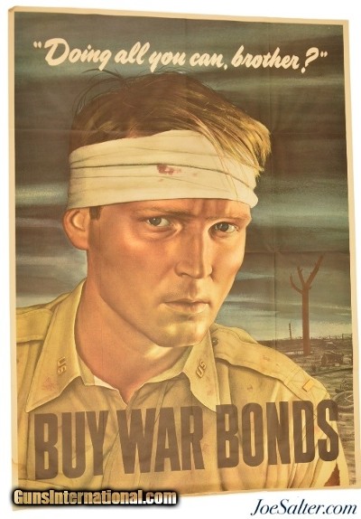 Original WWII Poster "Doing all you can brother?" 1943 War Bonds