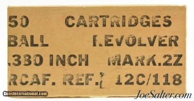 1950'S RCAF .380 Revolver Mark 2z Ammo 38/200 Full Box 50 Rounds