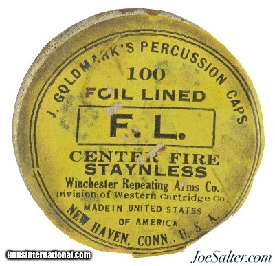 Full & Sealed! Winchester No. 11 Percussion Caps J. Goldmark's Foil Lined