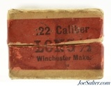Winchester 22 Long Black Powder Ammo Full Box Circa 1890's - 3 of 7