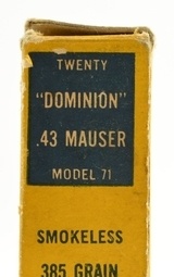 Dominion 43 Mauser Ammo Full Box 20 Rounds Model 71 - 3 of 5