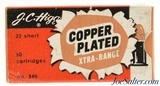 Sears J.C. Higgins Copper Plated Xtra-Range 22 Short Ammo Full Box - 1 of 6