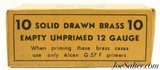 Alcan 12 Gauge Brass Solid Drawn Unprimed Shotgun Shells NOS Mfg in Italy 10 Count - 2 of 3