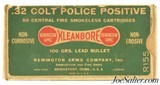 Remington UMC "Dog Bone" Kleanbore 32 Colt Police Positive (New Police) Ammo 1930's