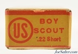 Very Rare Sealed! US Cart. Co. Boy Scout 22 Short Ammo Lowell, Mass Circa 1910-15 - 3 of 6