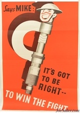 WWII Canadian War Poster "Says Mike: It's Got to Be Right...To Win the Fight" - 1 of 7