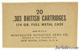 Winchester 303 British War Contract Ammo 174 Grain Full Metal Case 20 Rds