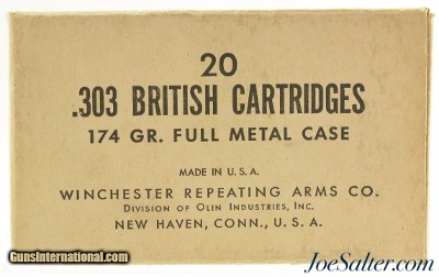 Winchester 303 British War Contract Ammo 174 Grain Full Metal Case 20 Rds
