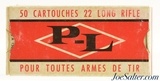 French 22 Long Rifle Ammo Cartoucherie Francaise Middle Issue Foreign Cartridge - 1 of 4