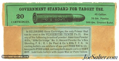Early Winchester 45-70-500 Government Standard Target Black Powder Ammo