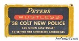 Scarce Peters 38 Colt New Police Ammo 150 Grain Lead Bullets Full - 1 of 4