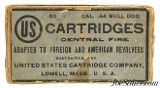 Scarce US Cartridge Co. 44 Bull Dog Caliber BP Ammo Full Box Lowell, Mass - 1 of 9