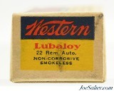 Rare Western 22 Rem Auto Ammo "Bullesye" Target Logo Full Box Excellent - 5 of 7