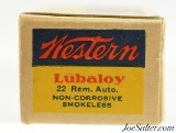 Rare Western 22 Rem Auto Ammo "Bullesye" Target Logo Full Box Excellent - 3 of 7