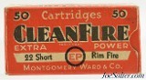 Scarce 1930's Montgomery Ward Cadmium Coat CleanFire 22 Short EP Ammo - 1 of 7