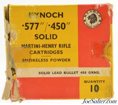Kynoch 577/450 Martini-Henry Rifle Ammo 10 Rds 480 Grains Smokeless
