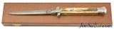 AB Italy 11" Swivel Bolster Auto Knife with Damascus Stag Limited Edition - 1 of 12
