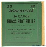 Excellent Full Box Winchester 20 Gauge Brass Shot Shells 2 ½ Inch Unfired