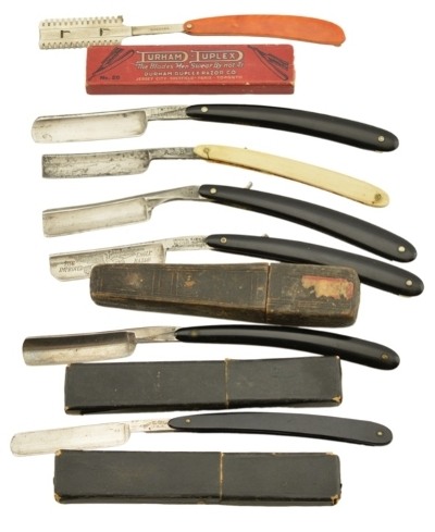 Collection of 7 Straight Razors Puma, Durham Deluxe Lakeside etc