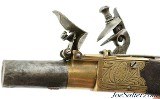 British Brass-Frame Flintlock Turn-Off Pistol by William Parker of London - 7 of 12