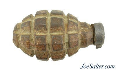 Original French WWI F1 Hand Grenade with Partial 1916 Fuze - Inert