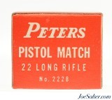 1962 Match Issue Peters "Pistol Match" 22 LR Ammo Brick Fresh - 3 of 7