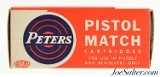 1962 Match Issue Peters "Pistol Match" 22 LR Ammo Brick Fresh - 4 of 7