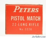 1962 Match Issue Peters "Pistol Match" 22 LR Ammo Brick Fresh - 5 of 7