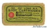Scarce Black Powder Full Box UMC 22 Long Shot Ammo White "U" Red Ball Issue