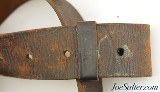Original Civil War Named Leather Waist Belt & U.S. Lead Filled Buckle - 3 of 6