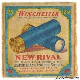 Winchester New Rival 12 Gauge Black Powder Paper Shotgun Shell Box Empty