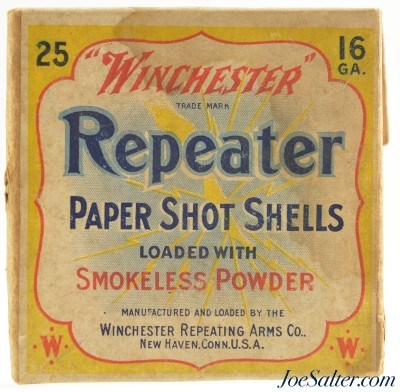 Original 16 Gauge Winchester Repeater Paper Shotgun Shell Box Empty