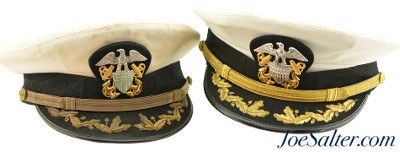 Set of US Navy Captain Hats John Henry Sweeney USN Retired