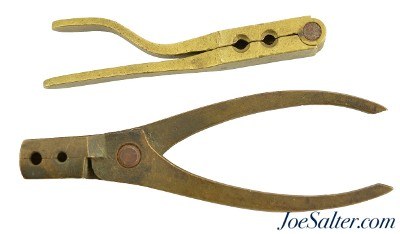 Antique Pair of Brass .36cal. Two Cavity Pistol Molds