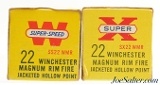 Winchester & Western 22 WMR Ammo 2 Boxes 1962 Yellow Child Warning Issues - 3 of 4