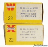 Winchester & Western 22 WMR Ammo 2 Boxes 1962 Yellow Child Warning Issues - 2 of 4