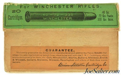U.M.C. 40-72-330 Winchester Ammunition Full Box Black Powder