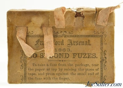 Civil War Frankford Arsenal 30 Second Artillery Fuze Partial Pack